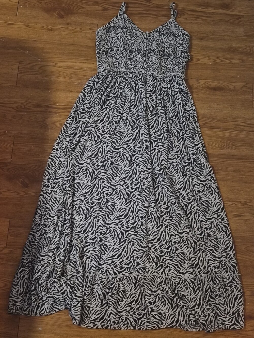 aerie Black and White Printed Maxi Dress